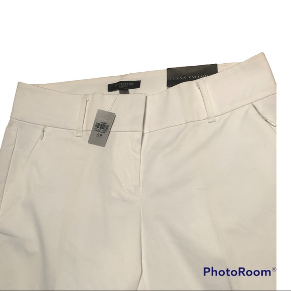 New Ann Taylor Modern Fit Cropped Length White Pants - Picture 5 of 5